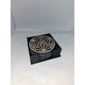 Set of 12 coasters and holder.